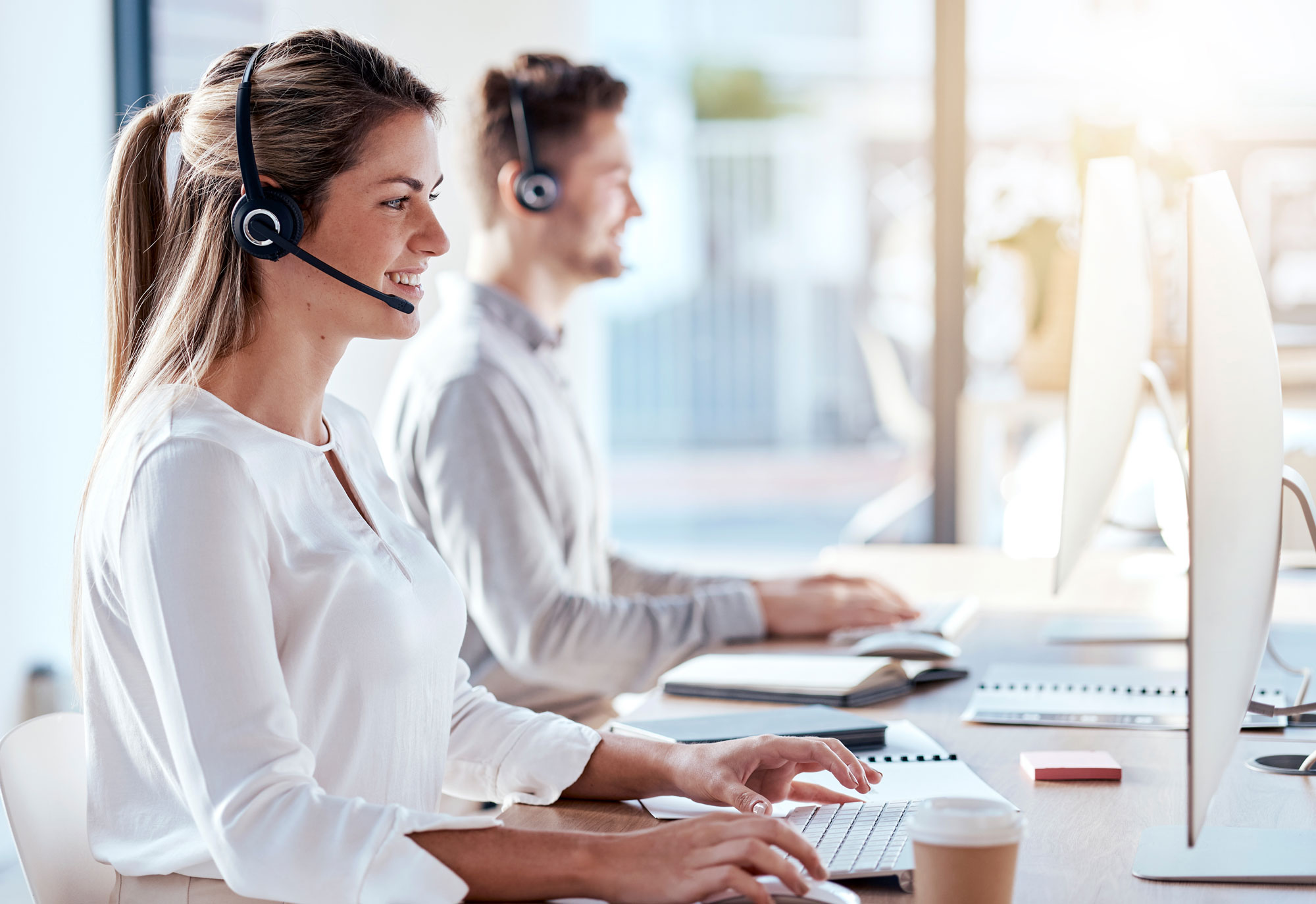 Westpark Communications Call Center Woman On Computer